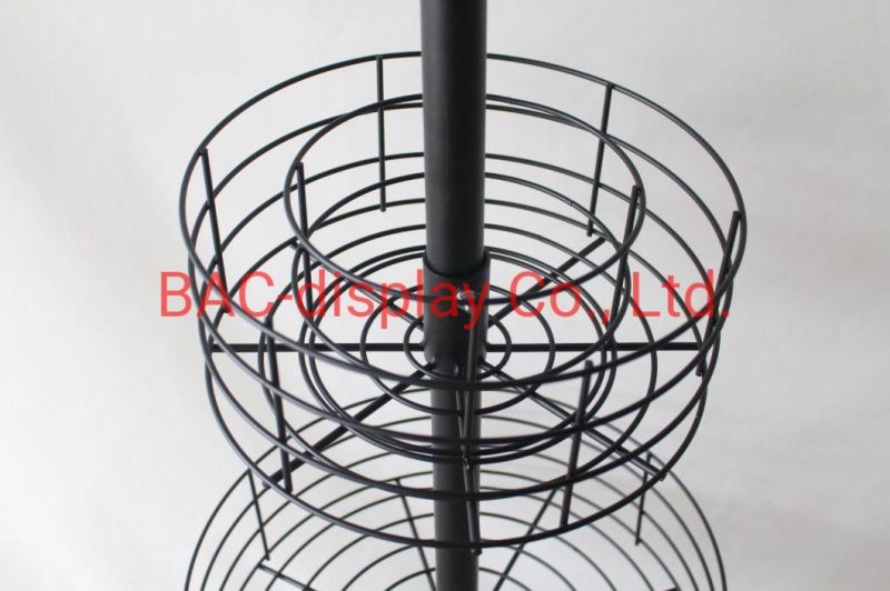 Customized Metal Wire Shelf Display Rack with Wheels