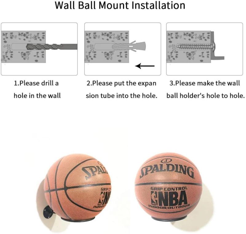 Sport Wall Mount Sports Ball Holder Display Storage Steel Rack