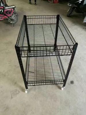 Floor Standing Metal Wire Bakery Food Basket Bottle Display Rack