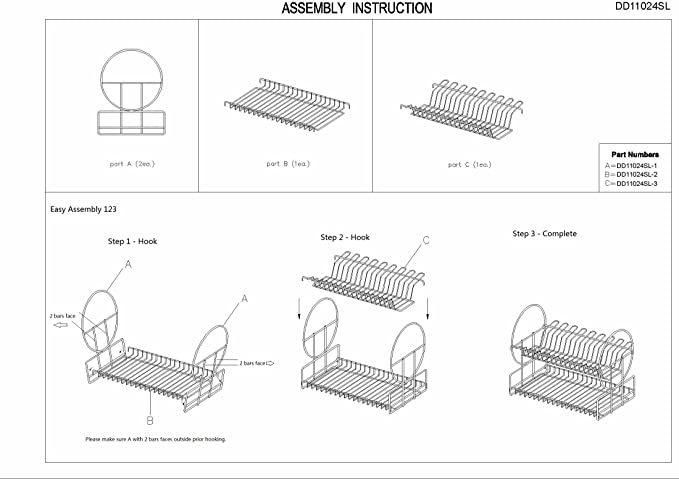 Dish Drying Rack Wall Mount Dish Drainer 2/3 Tier Kitchen Plate Bowl Spice Organizer Storage Rack Shelf Holder with Drain Tray with Hooks