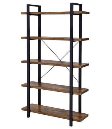 Standing Shelf Easy Assembly, Living Room5-Layer Industrial Stable Bookcase