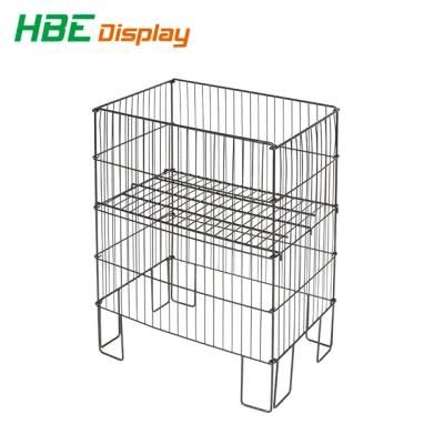 Metal Dump Bin Display Storage Stand Wire Basket Promotional Racks