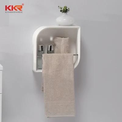 Solid Surface White Matte Finish Wall Mount Bathroom Shelf