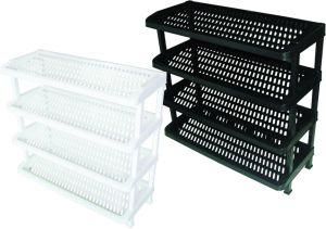 Cheap 4 Tier Plastic Shoe Storage Organiser Rack