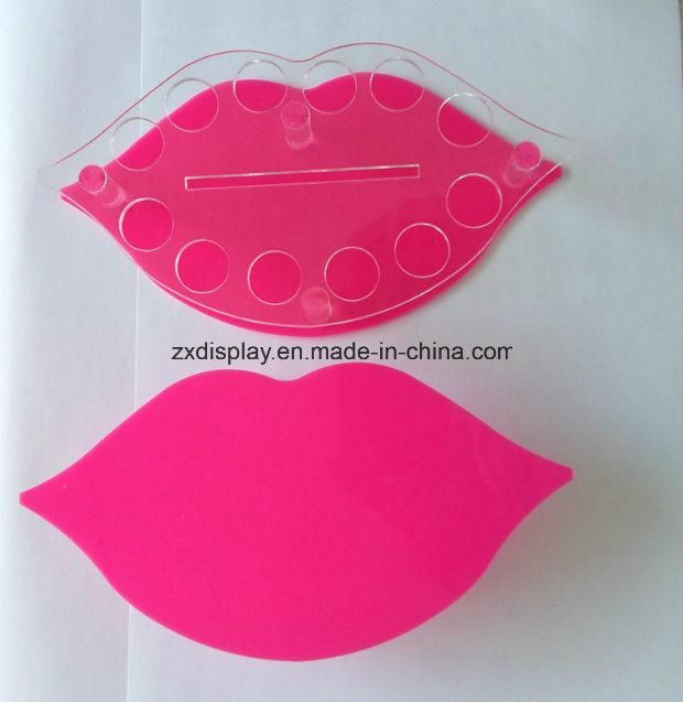 12 Slots Pink Acrylic Lipsticks Holder Makeup Perfume Display Stand