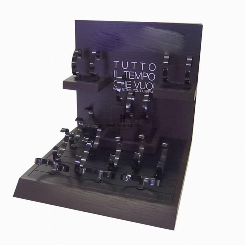 High-End Matte Showcase Wooden Watch Display Stand for Shop & Store