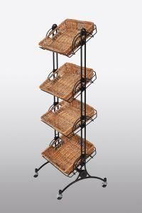 Seagrass Rattan Newspaper Magazine Storage Rack, Wicker, Brown