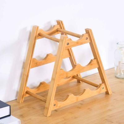 3 Tiers Bamboo Wine Bottle Rack Wooden Wine Bottle Holder Wine Rack Countertop