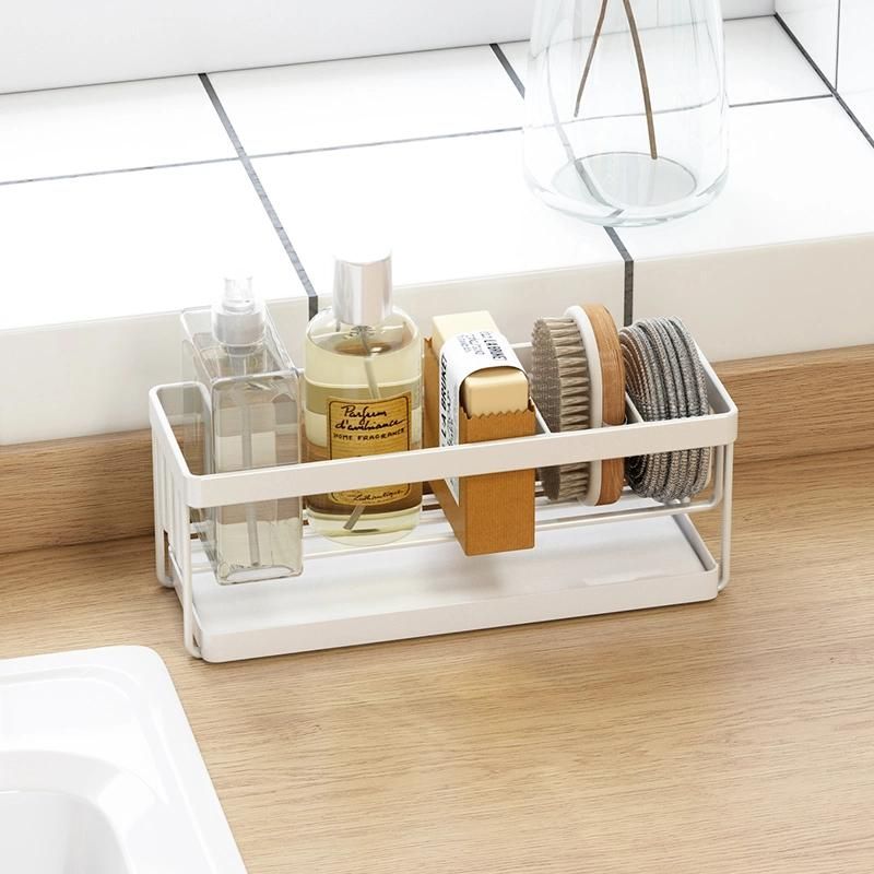 Sponge Holder Iron Drain Storage Rack Cleaning Sink Countertop Rack