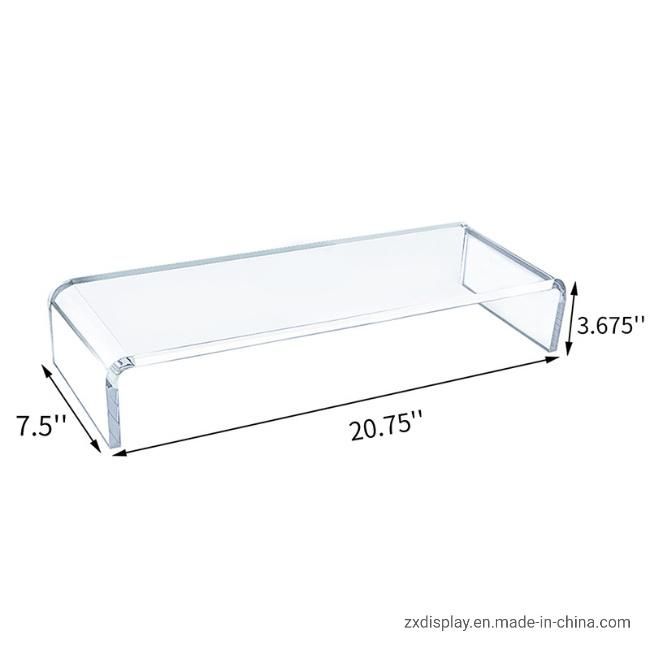 Desktop Acrylic Riser Shelf Computer Monitor Raised Base for Neck Protection