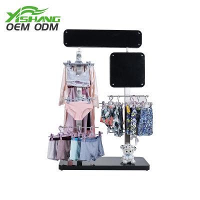 Wholesale Store Clothing Display Stand Wheeled Metal Garment Rack