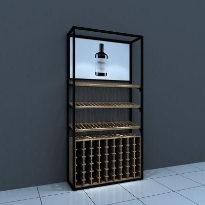Wood Alcohol Red Whisky Metal Storage Wall Wine Rack