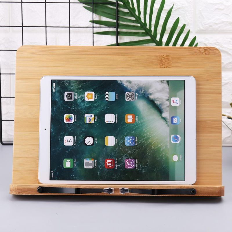 Foldable Multifunction Bamboo Bookshelf Holder Book Reading Stand for Reading Adjustable Bookstand Laptop Desk Holder School Office