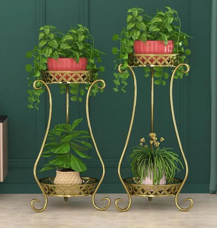 Iron Multi-Layer Flower Stand Green Dill Chlorophytum Balcony Floor Flower Pot Rack