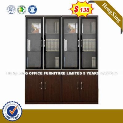 Modern Glass Doors Melamine Wooden Home Office Storage Bookcase