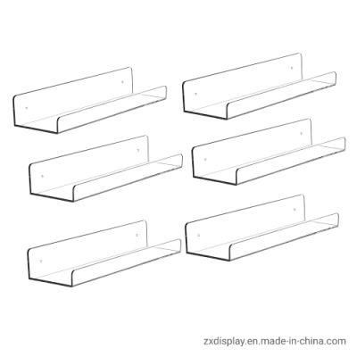 Acrylic Invisible Floating Wall Mounted Ledge Shelf Perspex Organizer Shelves