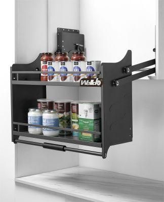 Soft Stop Cabinet Hardware Pull Basket Kitchen Elevator Storage Rack