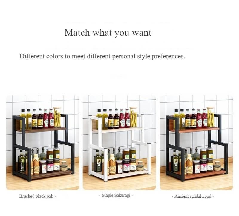 Kitchen Storage Shelf Steel Seasoning Rack 2 Layers 3 Layers