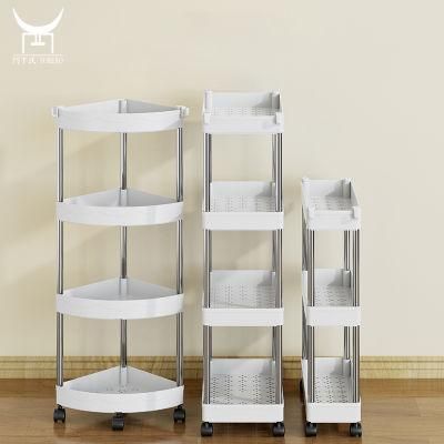Slim Space Shelf Storage Cart Metal Shelves Cabinet Stand Racking for Storage Spice Set and Vegetable Fruit