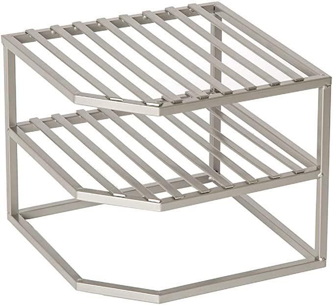 Classics Iron Slat Expandable Kitchen Counter and Cabinet Shelf, Platinum