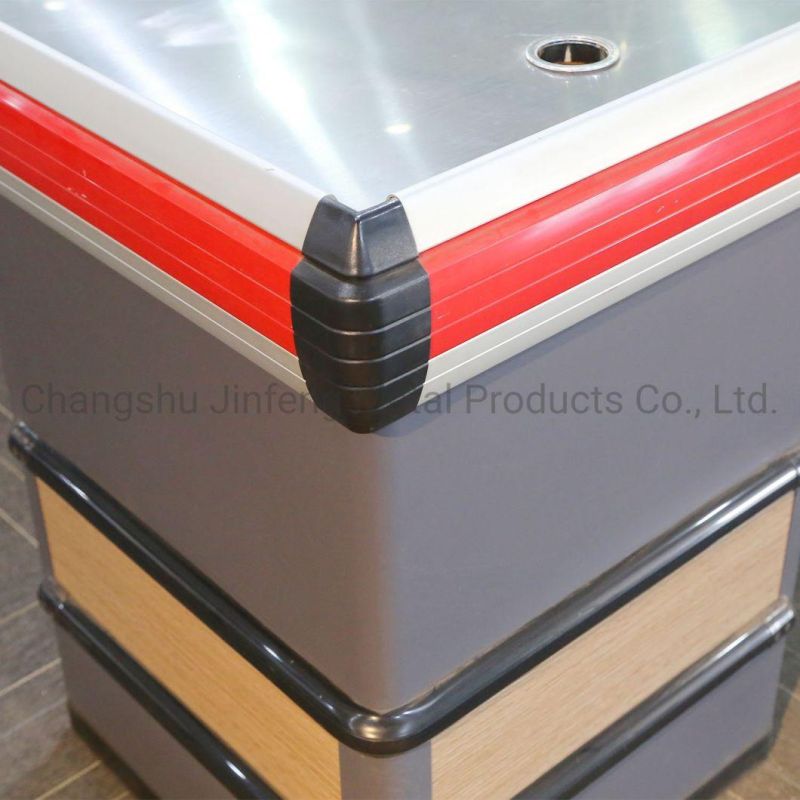 Supermarket Shelf Retail Store Cashier Table Electric Checkout Counter with Conveyor Belt