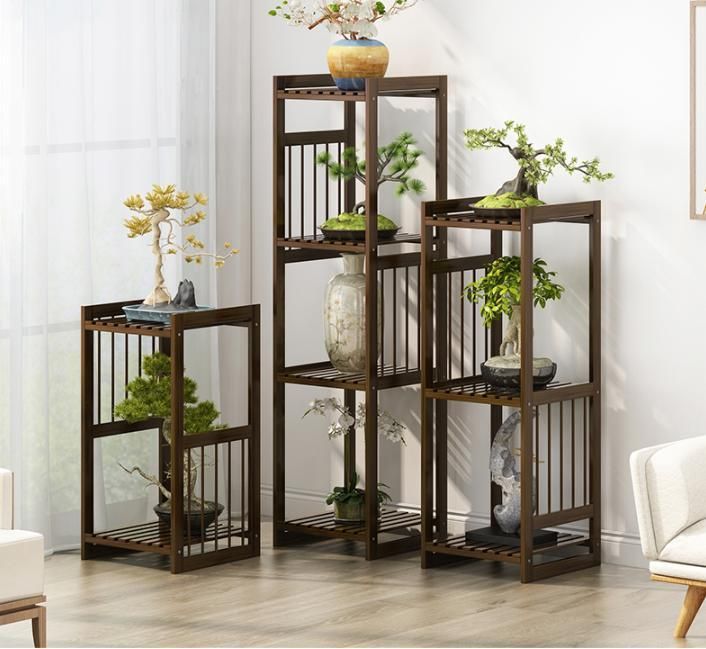 Flower Shelf Balcony Living Room Indoor Home Multi-Layer Floor Type Single Solid Wood Simple Window Sill Spider Orchid Rack
