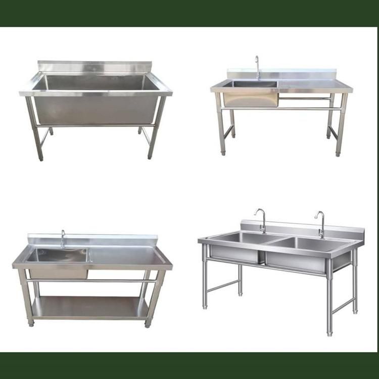 Hotel Restaurant Commercial Stainless Steel Kitchen Sinks with Under Shelf