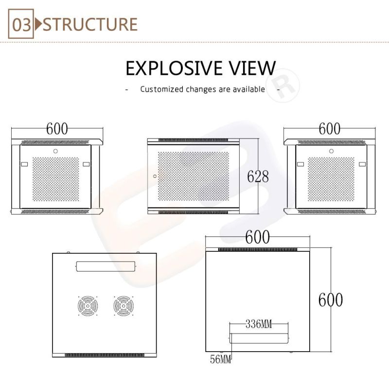 19 Inch Wall Network Rack with Wheels