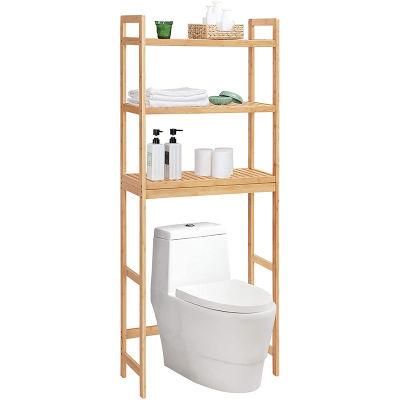 3-Tier Bamboo Bathroom Organizer with Adjustable Shelves