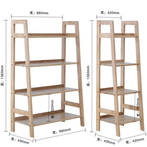 Solid Wood Norwegian Style Shelf Simple Bookshelf Storage Rack