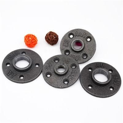 3/4&quot; 4 Holes Malleable Thread Iron Floor Flange for DIY Floating Wall Shelves