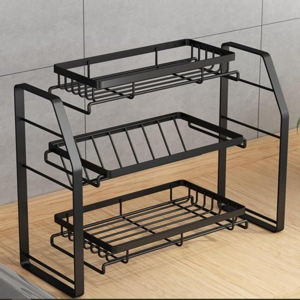 Seasoning Organizer Bathroom Storage Shelf Kitchen Rack Spice Jars