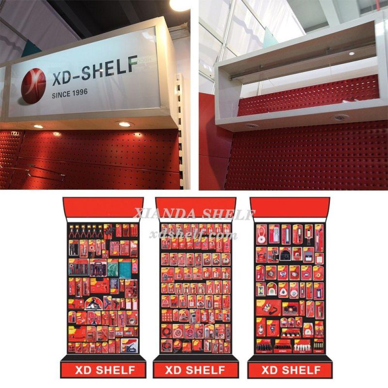 Premium Products Tools Display Stand with Light Box Spot Light Upgrade Brand Signs Metal Exhibition Advertising Display Stand