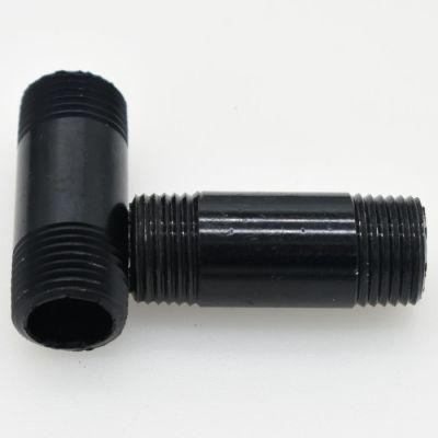 Black Cast Iron Pipe Fitting Nipple 3/4&quot; with Thread on Both Ends for Industrial Pipe Bookshelf