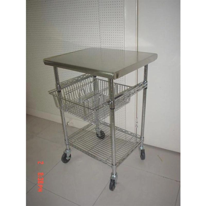 3 Tiers Shevling Rack, Rolling Cart, Kitchen Portable Rack