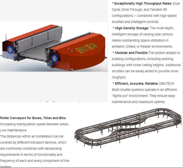 Ebil Tech Smart Warehouse Picking Racking Miniload Multi Shuttle Racking System