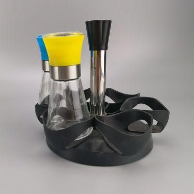 New Shape Glass Spice Jar Rotating Shelf