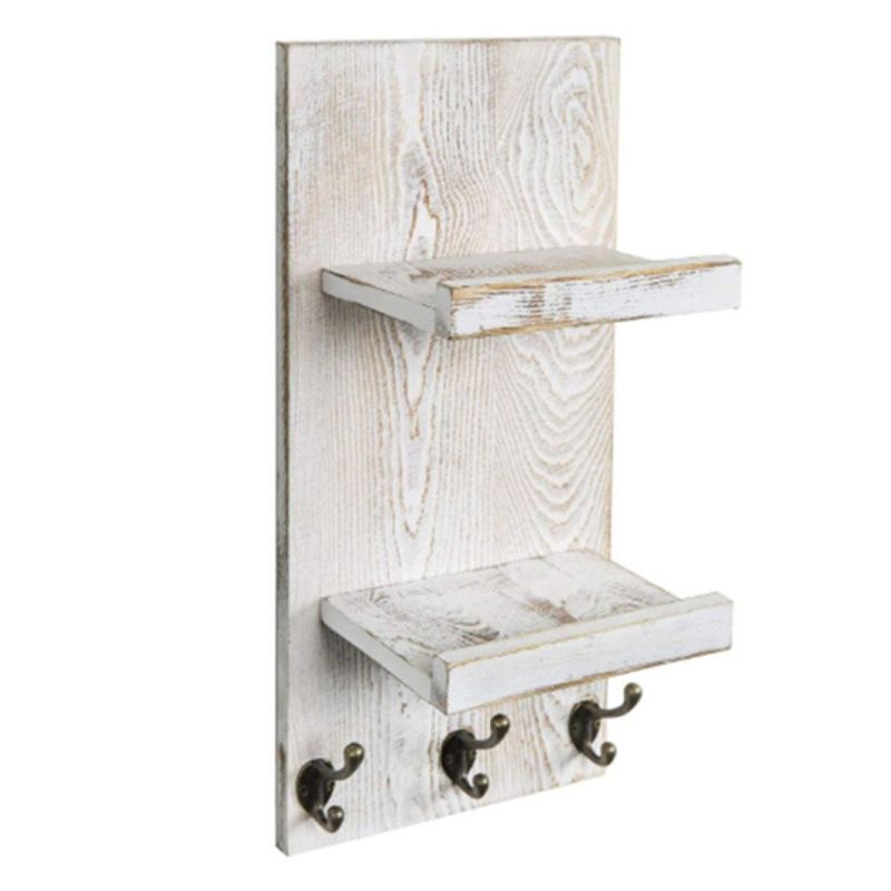 High Quality Exquisite Simple Wood Wall Mounted Bathroom Storage Rack