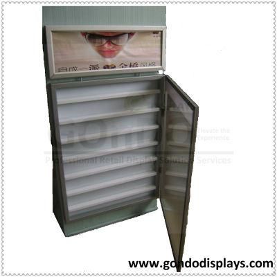 Floor Display Cigarette Shelf with Lights and Door