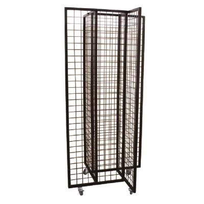 Wholesale Price Four-Piece Grid Hook Supermarket Retail Sundries Display Rack Four Wheels