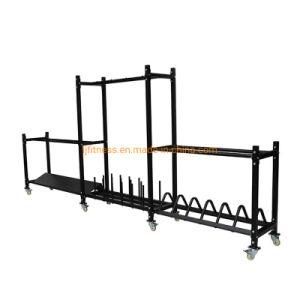 Gym Use Steel Storage Rack Shelf for Dumbbell, Kettlebell, Plate, Medicine Ball/Wall Ball, Vipr, Resistance Band