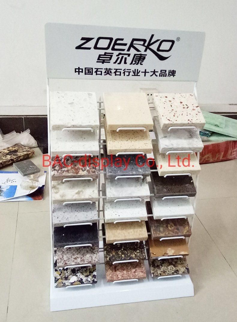 Metal Floor Quartz Stone Display Rack for Ceramic Tile with 7 Shelves