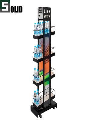 Retail Supermarket Promotion Beer Can Display Shelves, Drink Display Stand Wine Display Racks
