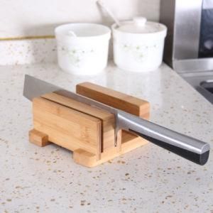 Kitchen Organizer Bamboo Knife Holder Knife Block with Shelf Cutting Board Storage Rack Knife Block Stand