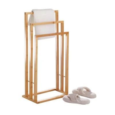 Best Price Customized Bathroom Accessories Hanging Bamboo Display Towel Rack