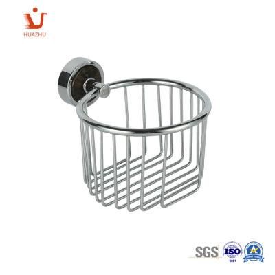 Zinc Alloy Chrome Plate Durable Single Deck Brass Bathroom Rack Soap Basket