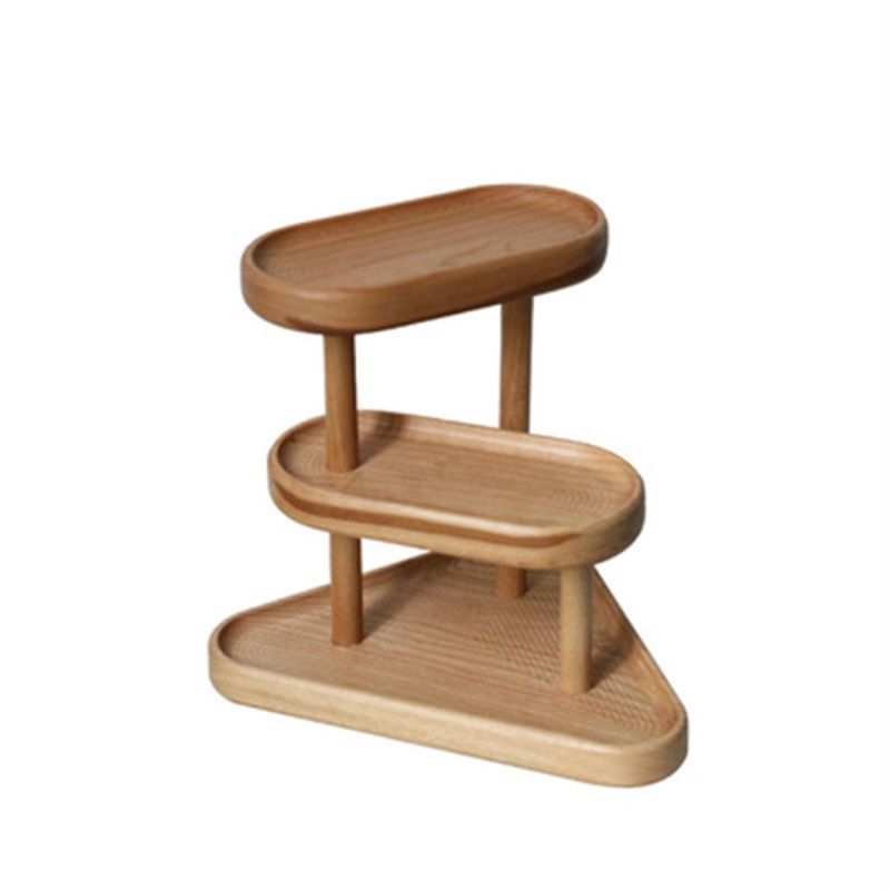 Wholesale Storage Furniture Shelves Double Layer Leather Jewelry Cosmetic Rack