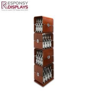 Custom 4 Shelves Strong Firmly Double Sides Wine and Whisky Display Holder Racks