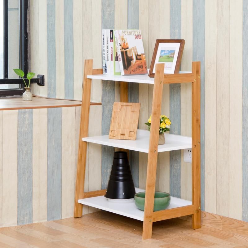 Customized Bamboo Wooden Cabinet Office Bathroom Accessories Flower Display Racking