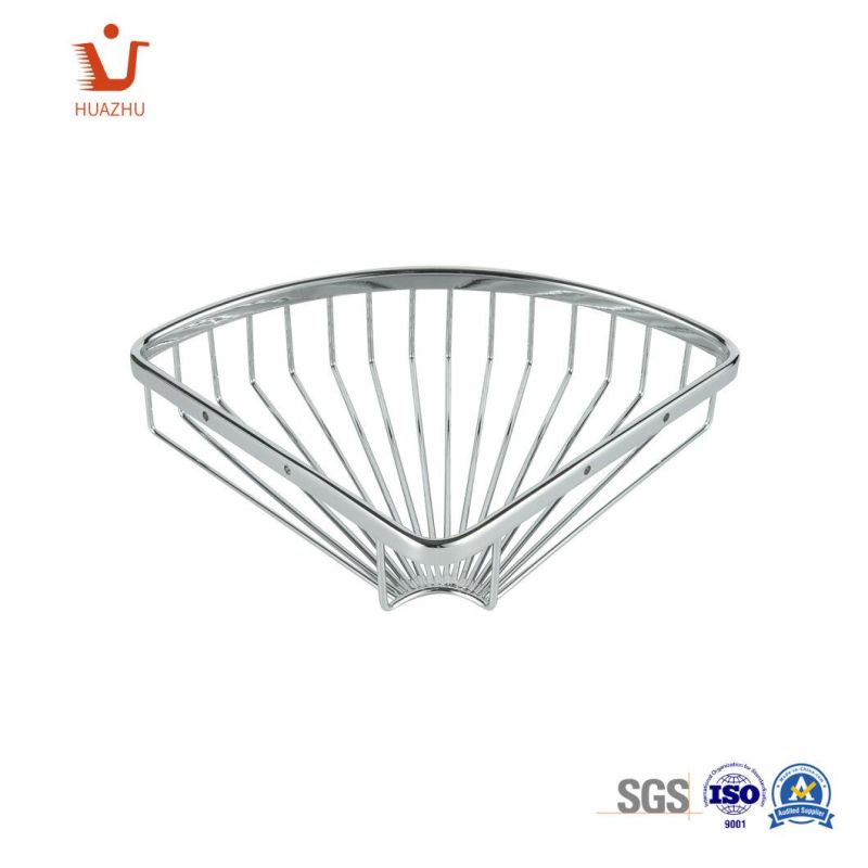 Zinc Alloy Chrome Plate Durable Single Deck Brass Bathroom Rack Soap Basket Portable